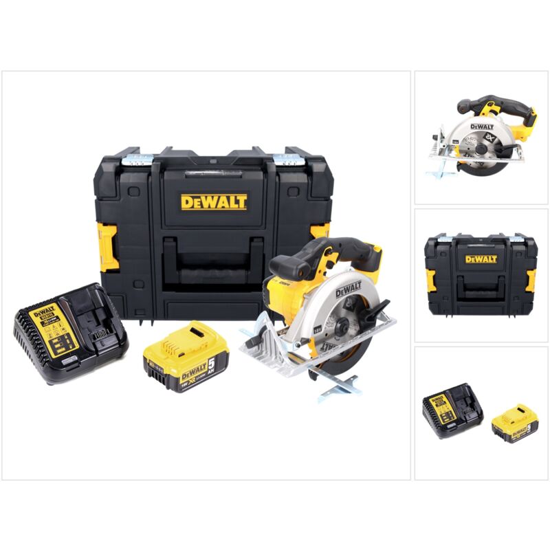 foto del prodotto dewalt sega circolare a batteria dcs 391 p1 18 v 165 mm 1x batteria 5,0 ah caricatore tstak