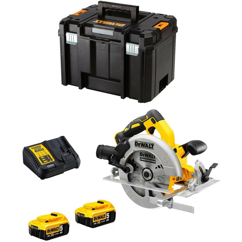 foto del prodotto dewalt sega circolare dcs570p2t 2 x 5,0 ah dcb115 tstak vi 