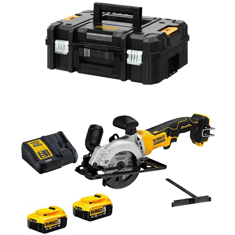 foto del prodotto dewalt sega circolare dcs571p2t 2 x 5,0 ah dcb115 tstak ii 