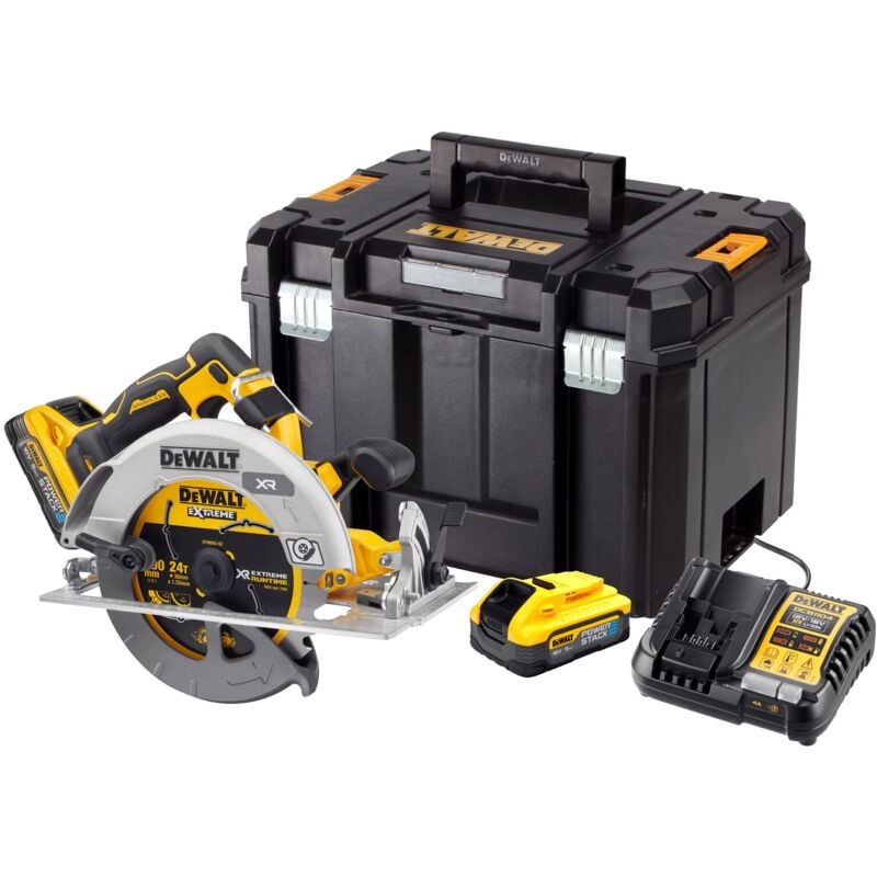 foto del prodotto dewalt sega circolare portatile a batteria 18v dcs573h2t, 2x 5,0 ah powerstack e caricabatterie