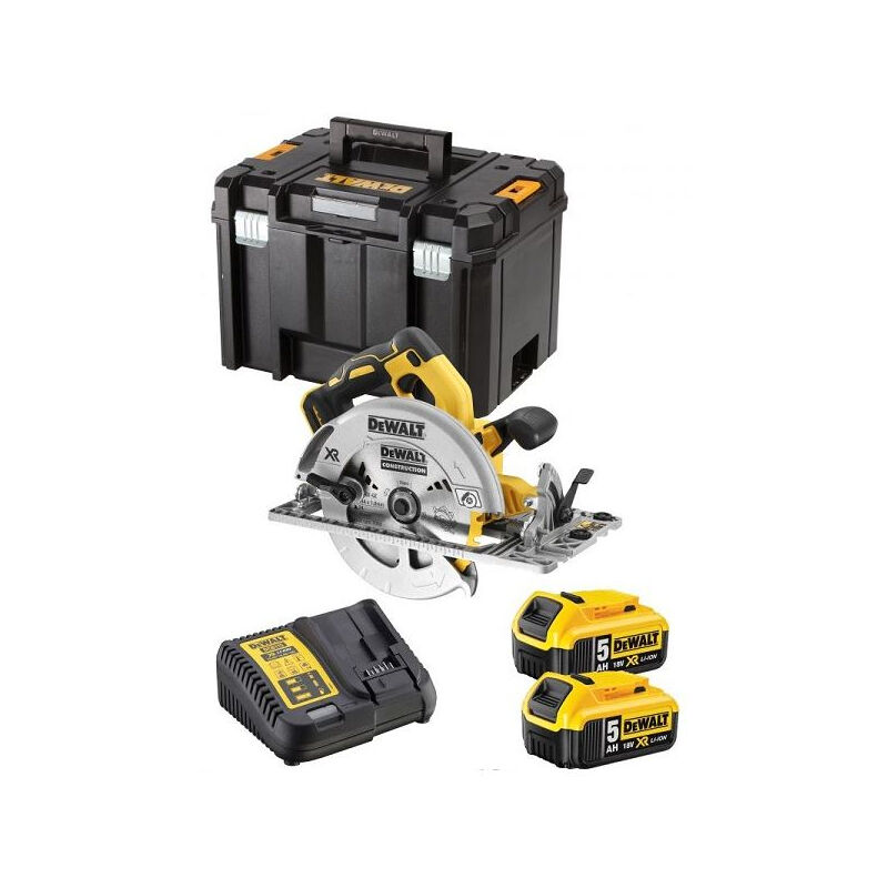 foto del prodotto dewalt sega circolare xr 5ah 184 mm 2 batterie valigetta tstak dcs572p2 qw