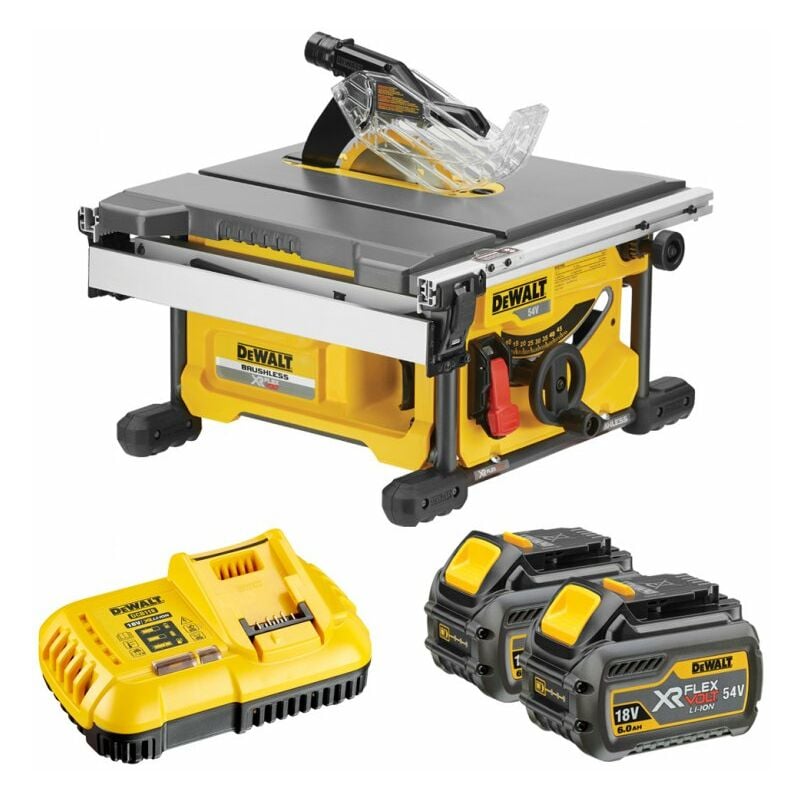 foto del prodotto dewalt sega da banco flexvolt 54 v xr 2 batterie, caricabatterie dcs7485t2