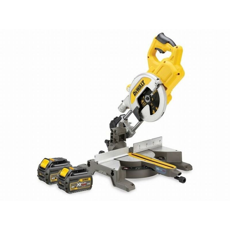 foto del prodotto dewalt sega troncatrice flexvolt 54 v xr 2 batterie 6,0ah, caricabatterie dcs777t2