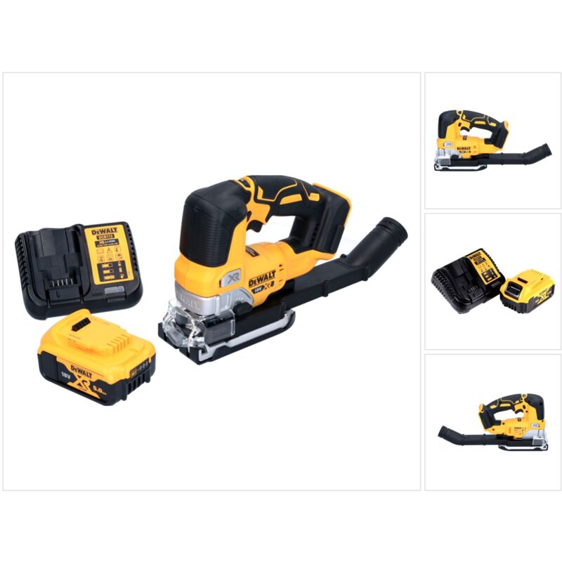 foto del prodotto dewalt seghetto alternativo dcs 334 p1 senza spazzole da 18 v 1 batteria da 5,0 ah caricabatterie
