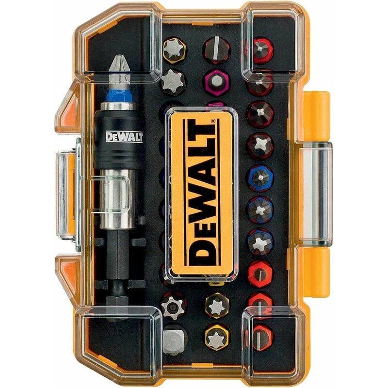 foto del prodotto dewalt set avvitatore composto da 32 pz colorati in cover trasparente mod.dt7969