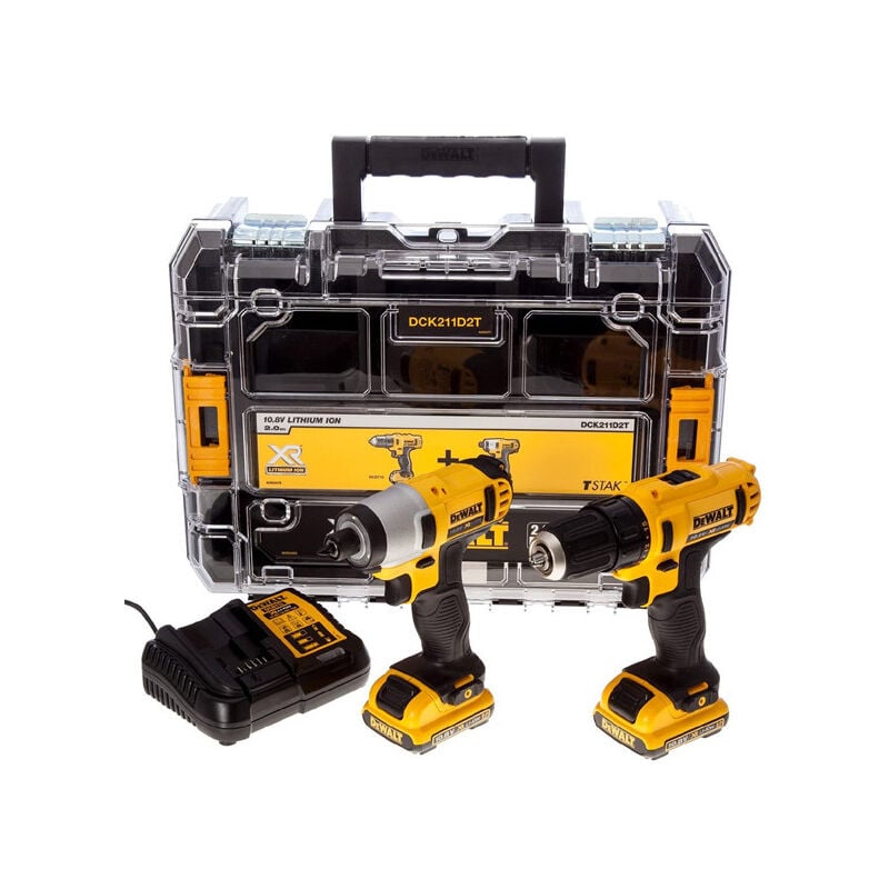 foto del prodotto dewalt set dck211d2t 10,8v 2,0ah trapano e avvitatore a percussione
