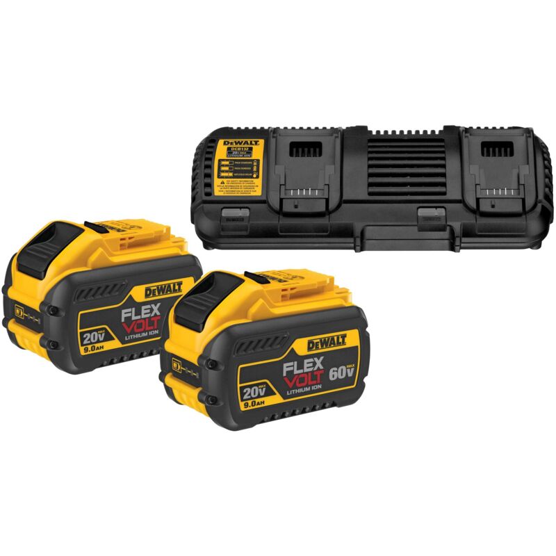 foto del prodotto dewalt set di avviamento flexvolt 2x batteria 54v 162 wh caricatore dcb 132