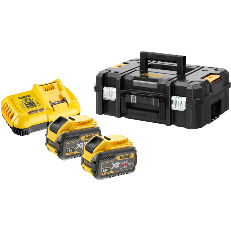 foto del prodotto dewalt set di batterie da 216 wh con 2 batterie da 12,0 ah caricabatterie in confezione t stak