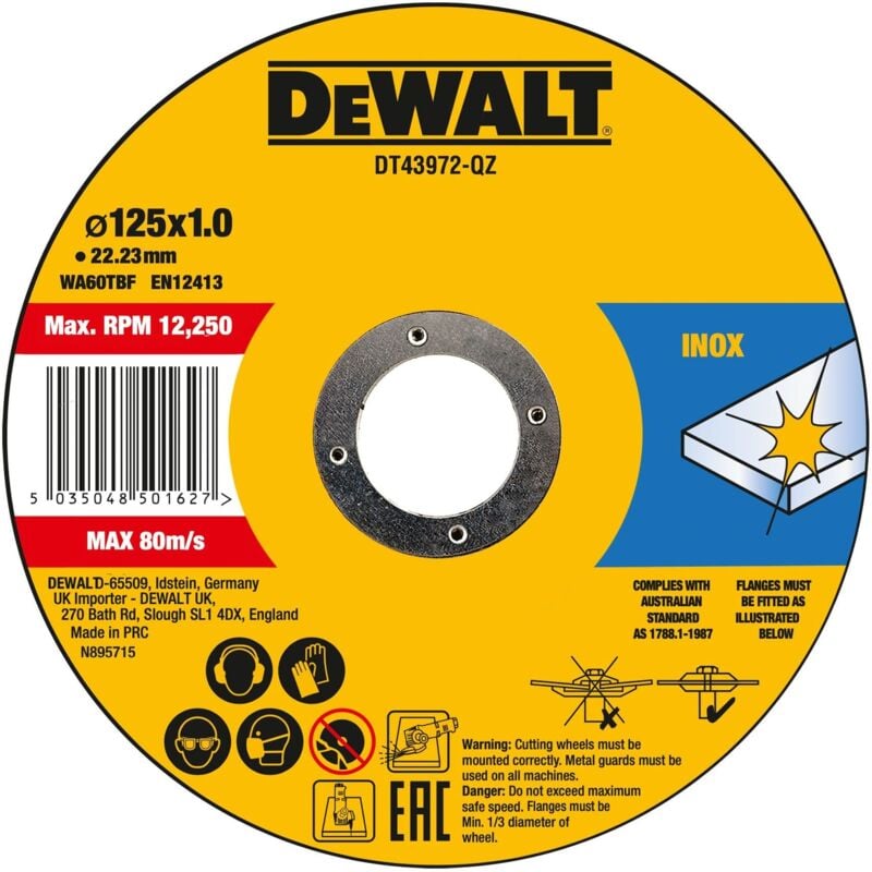 foto del prodotto dewalt tarcza metal 125x1,0mm 10szt. metalowe pude ko