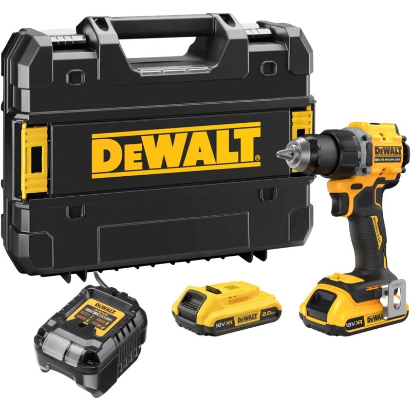 foto del prodotto dewalt trapano a batteria dcd794d2t, 18 v, 2 batterie da 2,0 ah e caricabatterie in tstak