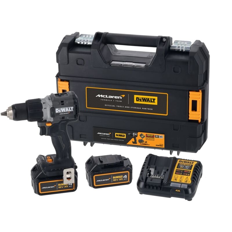 foto del prodotto dewalt trapano a percussione a batteria dcd85mm2t, 18v, 2x 4,0 ahe caricabatterie in tstak mclaren