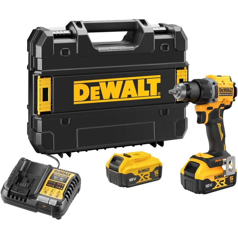 foto del prodotto dewalt trapano avvitatore a batteria dcd794p2t, 18 v, 2x 5,0 ah e caricabatterie in tstak