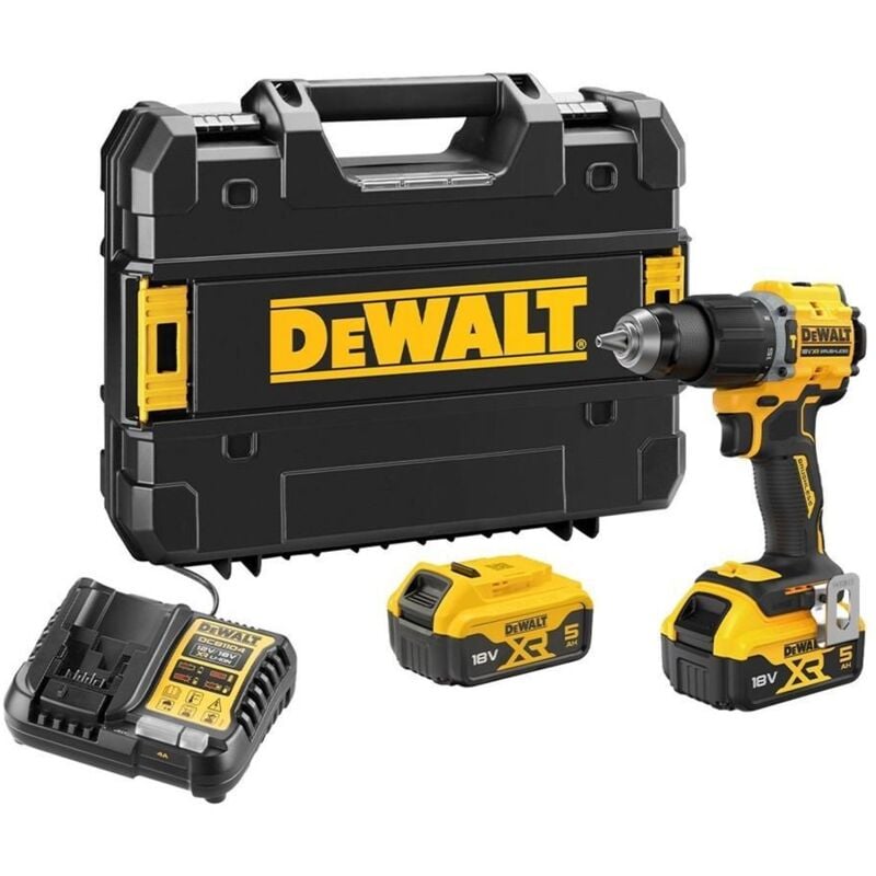 foto del prodotto dewalt trapano avvitatore con 2 batterie 18v 5ah dcd799p2t qw