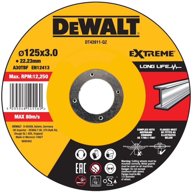foto del prodotto dewalt trennscheibe 125x2,8x22,23 mm metall 25 st ck dt43911 