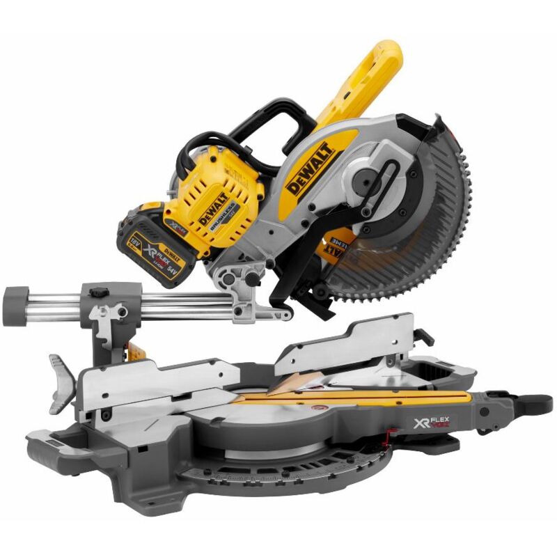 foto del prodotto dewalt troncatrice radiale xr flexvolt 54v 2ah li ion brushless 250 mm dcs727t2 qw