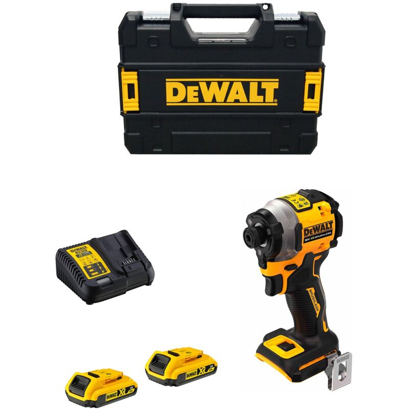 foto del prodotto dewalt utensili avvitatore a impulsi a batteria 18v, 2x batterie 2,0 ah xr, caricabatterie dcf850d2t