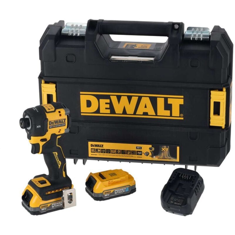 foto del prodotto dewalt utensili avvitatore a impulsi a batteria da 18 v, 2 batterie xr da 1,7 ah, caricabatterie dcf870e2t