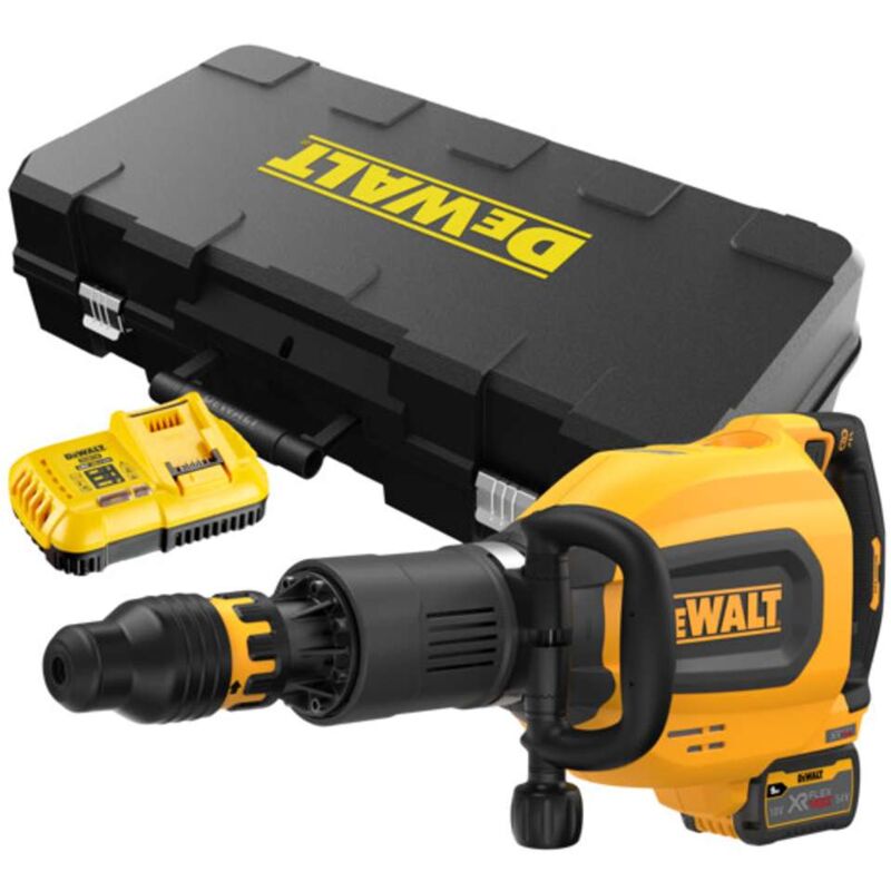 foto del prodotto dewalt utensili martello demolitore aku sds max 54v, 3 batterie flexvolt da 9,0 ah, caricabatterie dch911x3