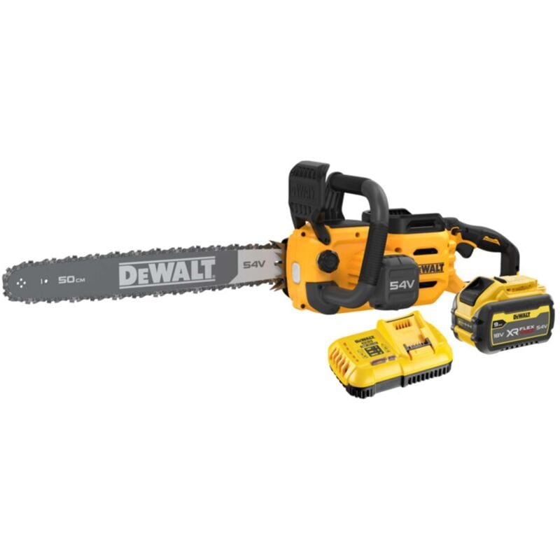 foto del prodotto dewalt utensili motosega a batteria 54v 50 cm, 1x batteria 9,0 ah flexvolt, caricabatterie dcmcs575x1