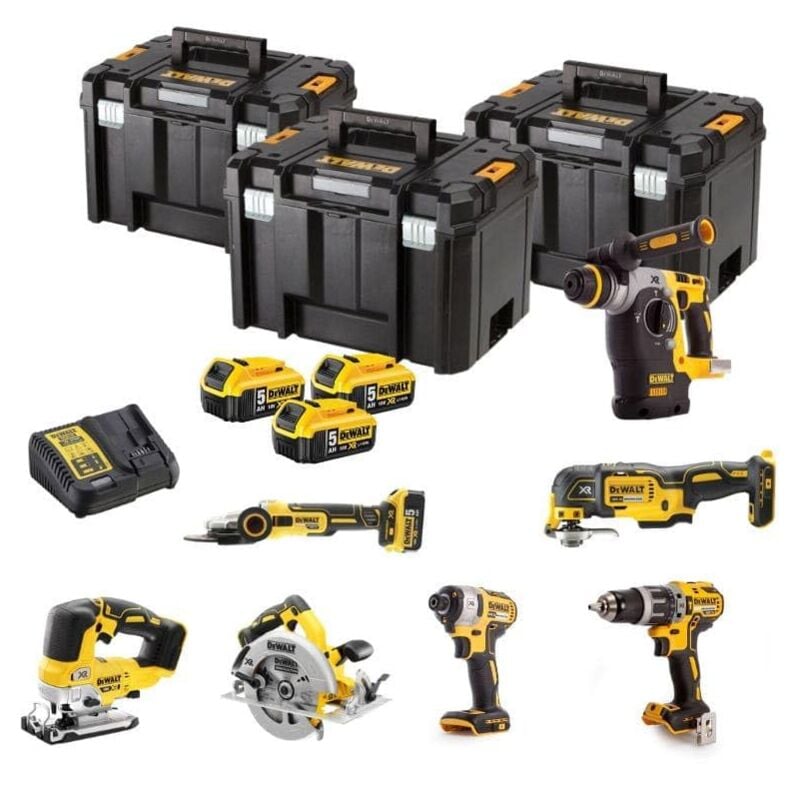 foto del prodotto dewalt utensili set di 14 utensili a batteria, batterie e caricabatterie dck755p3t