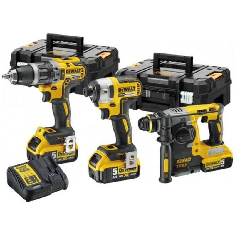 foto del prodotto dewalt utensili set di 9 utensili a batteria, batterie e caricabatterie dck368p3t