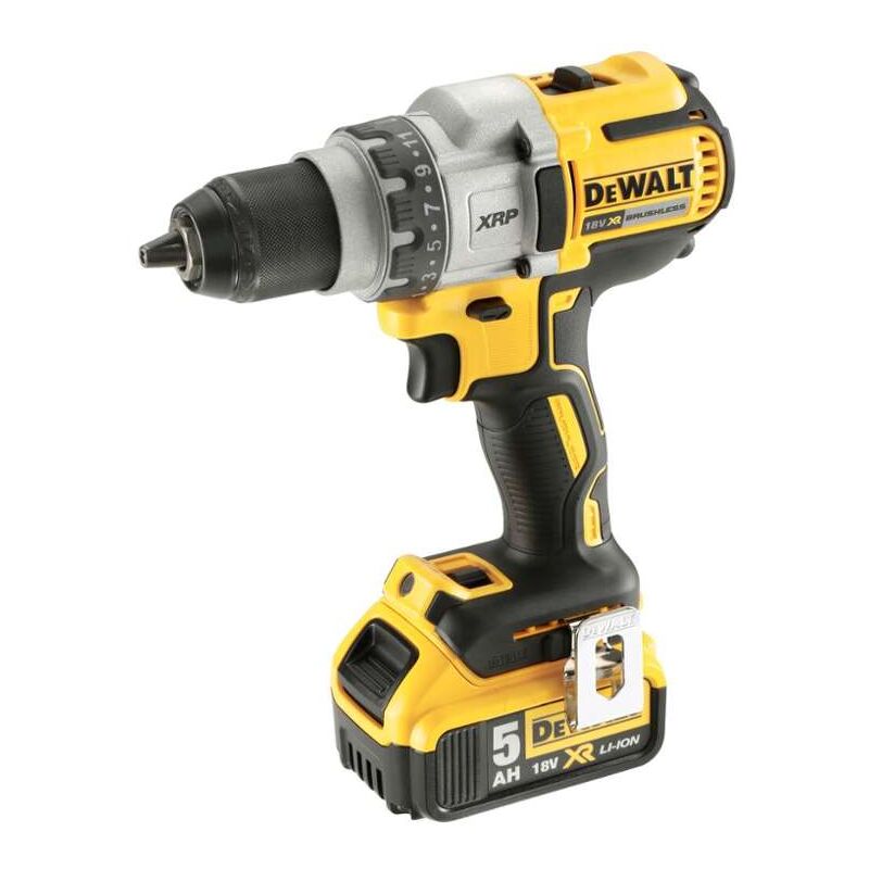 foto del prodotto dewalt utensili trapano a batteria 18v, 2 batterie li ion da 5,0 ah, caricabatterie dcd991p2