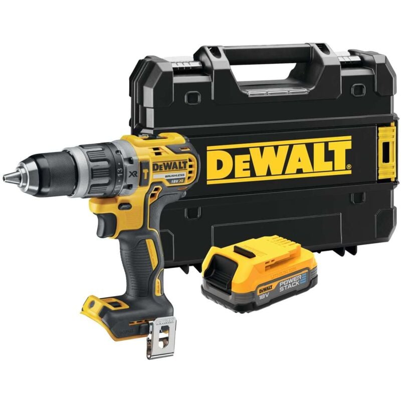 foto del prodotto dewalt utensili trapano a percussione a batteria da 18 v, 1 batteria powerstack da 1,7, senza caricabatterie dcd796e1t