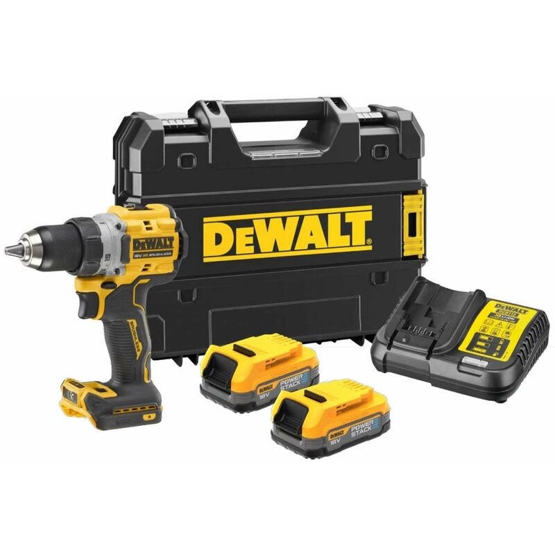 foto del prodotto dewalt utensili trapano aku 18v, 2x batterie 1,7 ah powerstack dcd800e2t