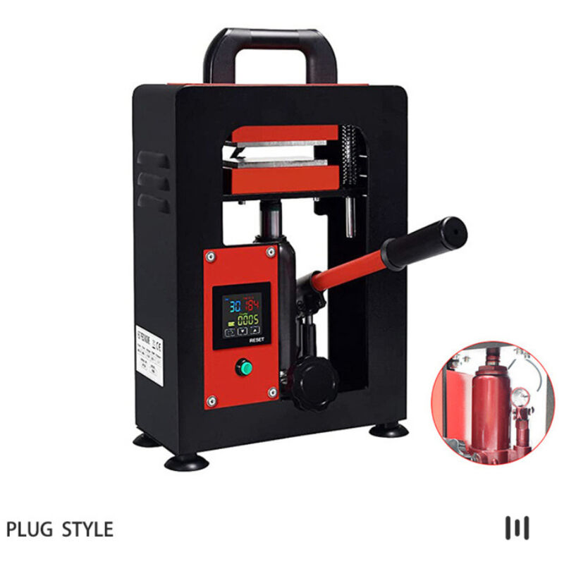 foto del prodotto dewin 10t pressa di calore idraulica manuale macchina per estrazione di colofonia a doppia piastra riscaldante 6x12 cm eu