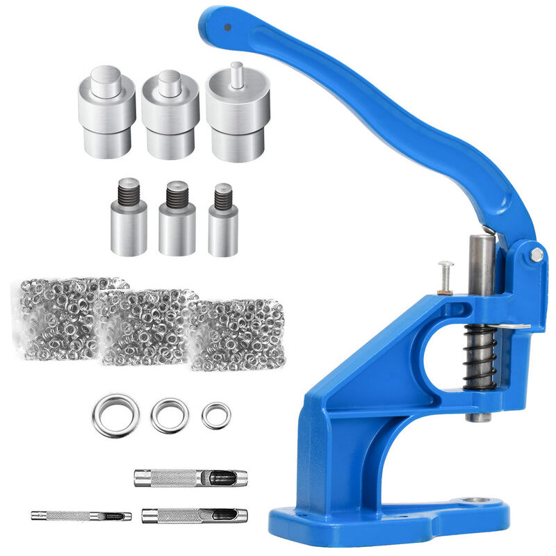 foto del prodotto dewin 1pc pressa manuale occhiello occhiello con 3 matrici e 1500 pezzi occhielli 6 10 12mm