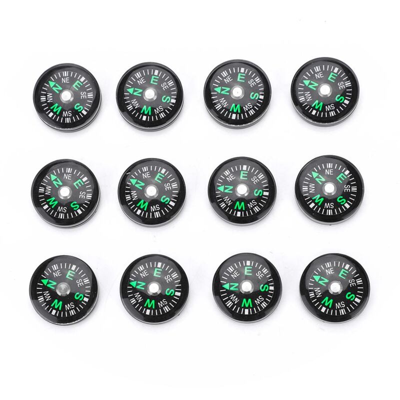foto del prodotto dewin 20mm 12 pezzi mini bussola tascabile riempita di olio per escursionismo, campeggio, attivit all aperto