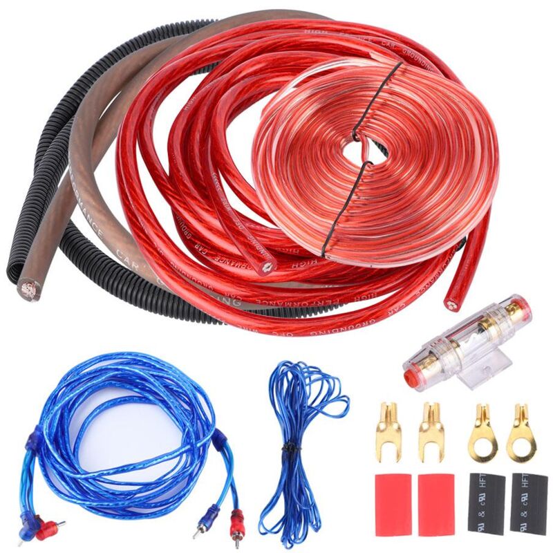 foto del prodotto dewin 4 gauge 2800w car audio subwoofer amplificatore altoparlante installazione cavo kit fusibile