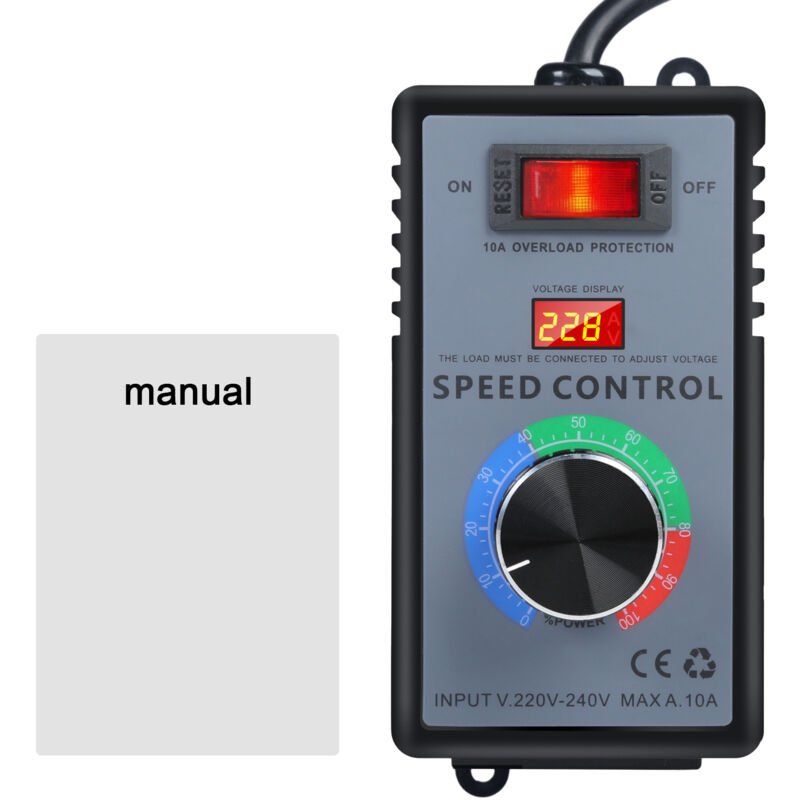 foto del prodotto dewin ac 220v 10a 4000w regolatore di tensione temperatura motore regolatore di velocit della ventola dimmer spina ue