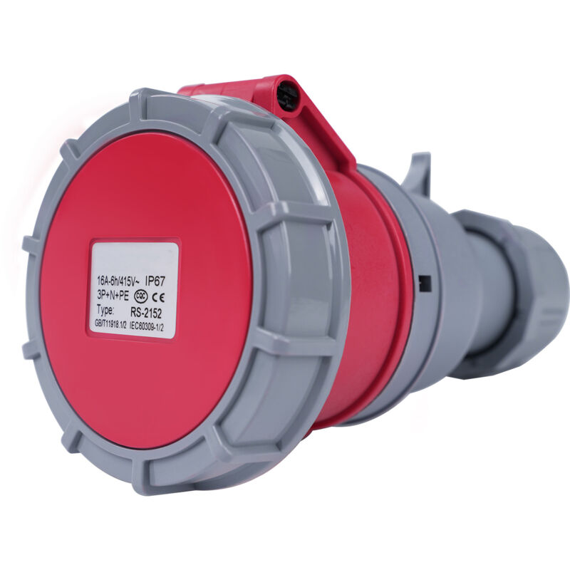 foto del prodotto dewin adattatore cee 415v 16a 5 pin 3p n e ip67 accoppiamento industriale impermeabile per uso esterno roulotte