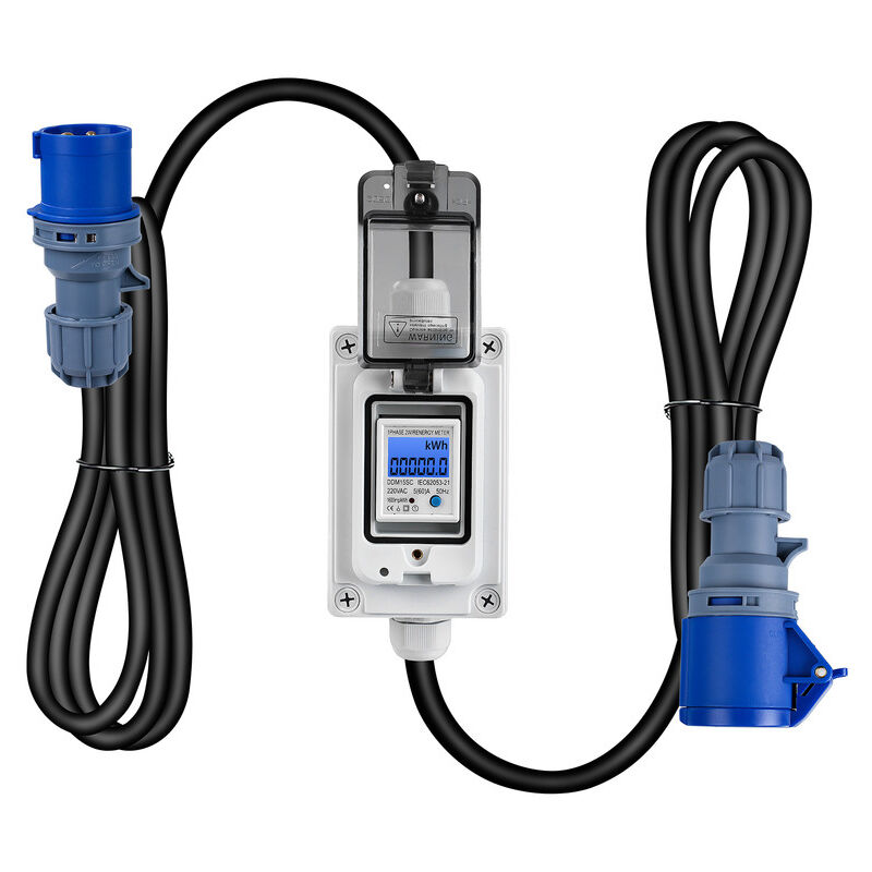 foto del prodotto dewin contatore elettrico digitale mobile 16a 230v misuratore di consumo energetico impermeabile per camper