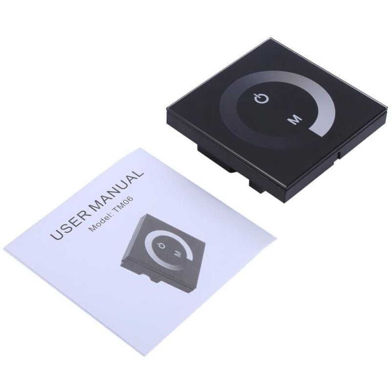 foto del prodotto dewin controller per interruttore a parete con dimmer touch screen a colore singolo striscia luminosa a led dc 12v 24v nero 