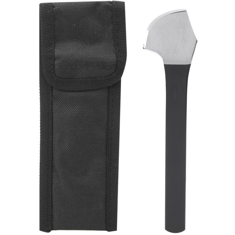 foto del prodotto dewin cutter coltello per raschiare la pelle acciaio al manganese ad alto contenuto di coltello in pelle nera