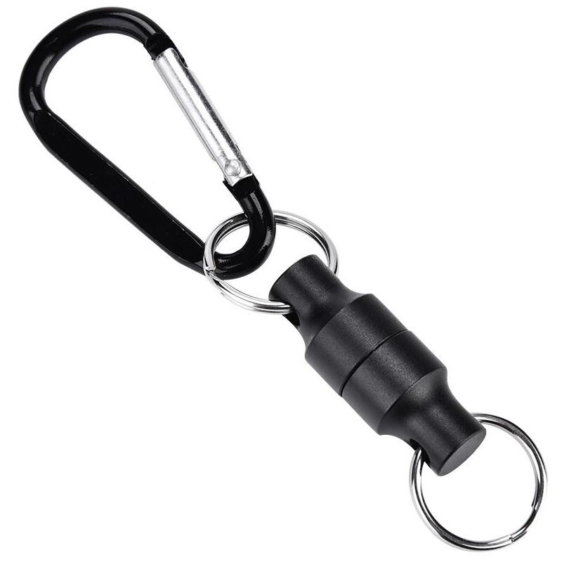 foto del prodotto dewin fibbia magnetica pesca a mosca clip di rilascio rete magnetica clip per appendere cordino singolo, nero 