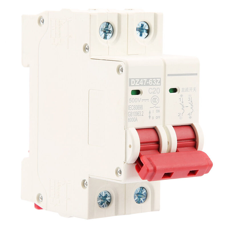 foto del prodotto dewin interruttore automatico, mini interruttore automatico 2p dc 500 v 20 a interruttore di sicurezza mcb dz47 63z 2p