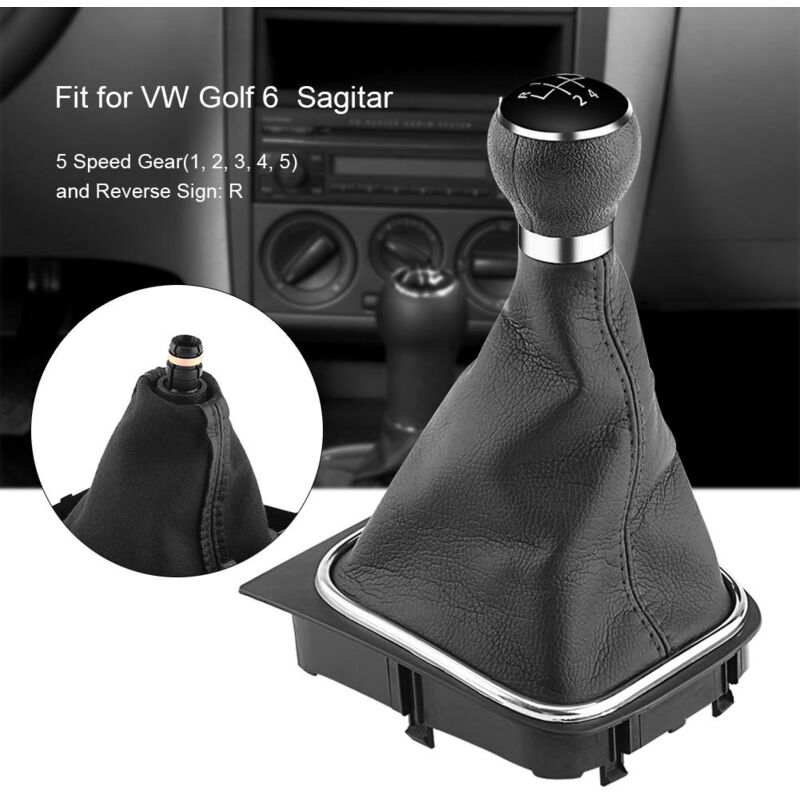 foto del prodotto dewin kit cuffia cambio auto con pomello cambio a 5 velocit per golf 6 mk5 mk6 2005 2014