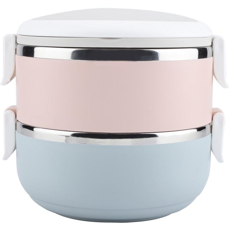 foto del prodotto dewin lunch box termico contenitore per alimenti bento box in acciaio inossidabile per ufficio scolastico 2 strati 1400ml