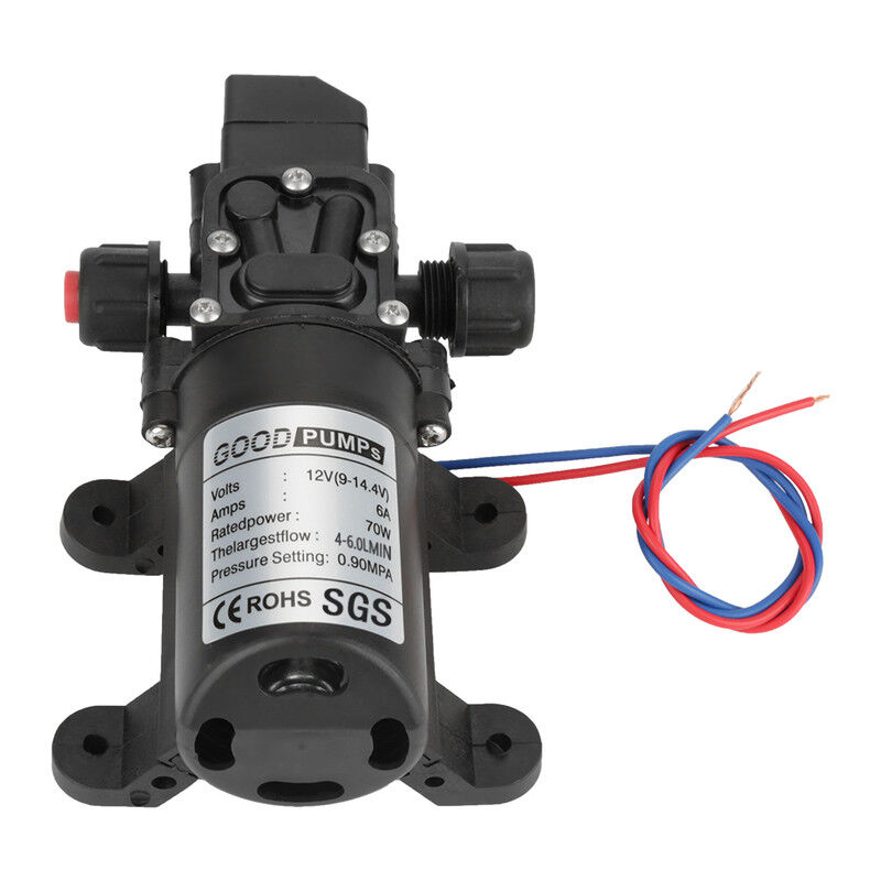 foto del prodotto dewin pompa autoadescante dc 12v 0.9mpa 6l min pompa a membrana ad alta pressione 70w