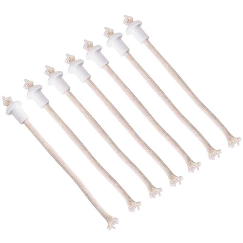 immagine 0 del prodotto dewin stoppini per candele in cotone spesso 7 pezzi stoppino in cherosene resistente al calore per lampada ad alcool con base in ceramica