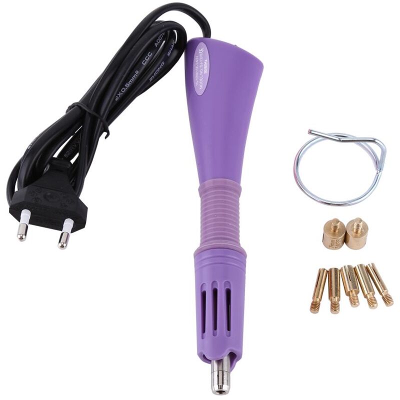 foto del prodotto dewin strumenti per abbellimento bacchetta applicatore per strass hot fix a riscaldamento rapido spina ue 110 240 v viola