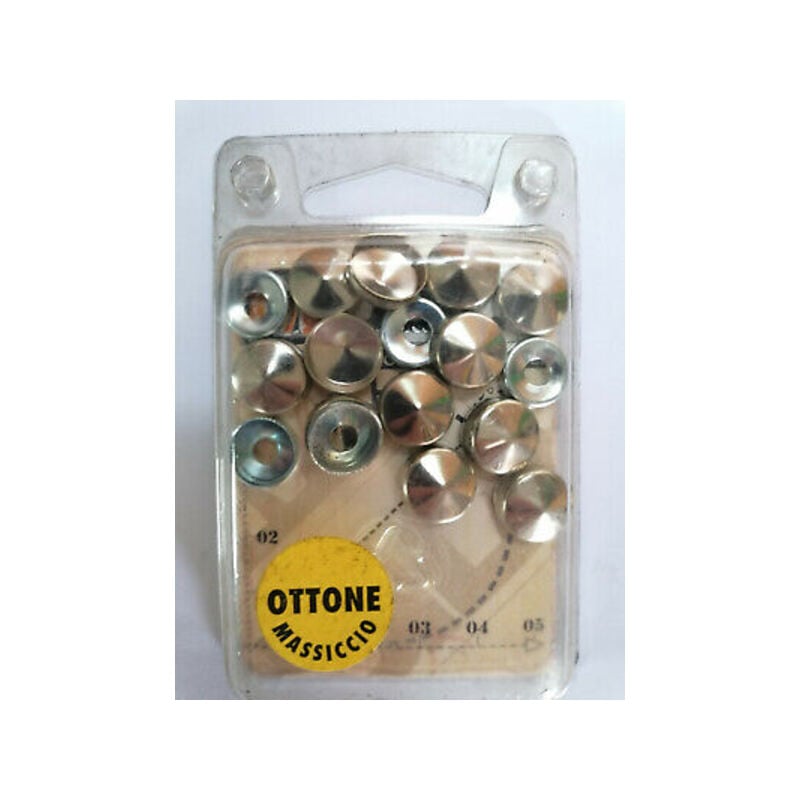 foto del prodotto dfl borchie 12 mm copriviti bombate ottone nichelato 12 pezzi