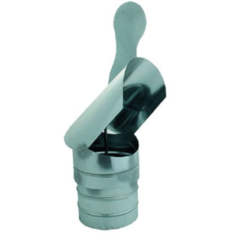 foto del prodotto dfl fumaiolo comignolo girevole in lamiera zincata attacco maschio con cuscinetto a bagno d olio zincato 10 cm