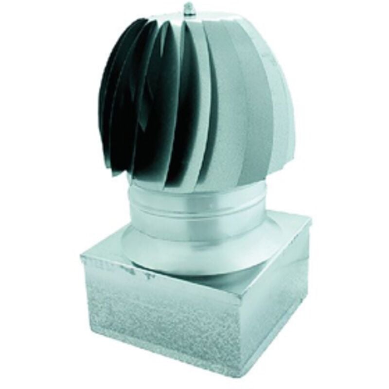 foto del prodotto dfl fumaiolo radiante in lamiera zincata, con cuscinetto a bagno d olio base quadrata zincato 25x25 cm