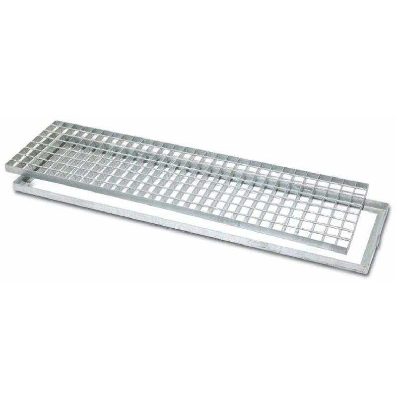 foto del prodotto dfl griglia rettangolare pedonabile con telaio in acciaio zincato 25 x 100 cm