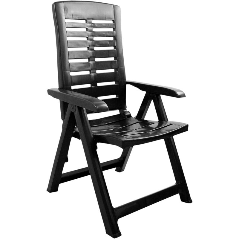 foto del prodotto dfl maury s poltrona pieghevole yuma in resina a 5 posizioni in colore nero 60 x 61 x 109 cm