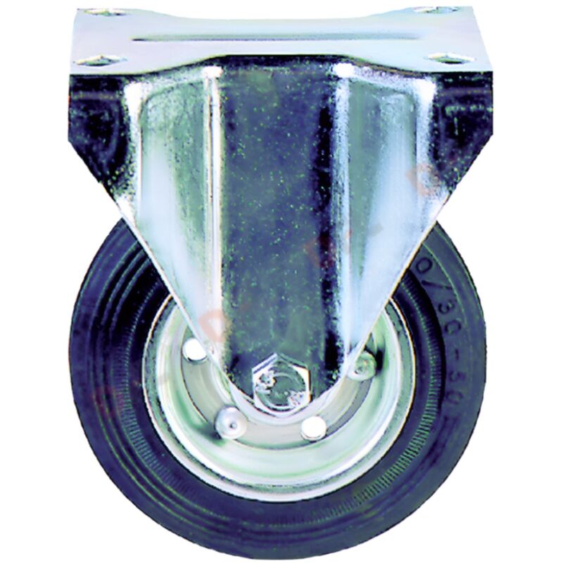 foto del prodotto dfl ruota per carrelli con flange in acciaio zinco cromato e foro passante mm 100 x 30 port. kg 70